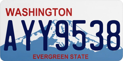 WA license plate AYY9538