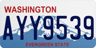 WA license plate AYY9539