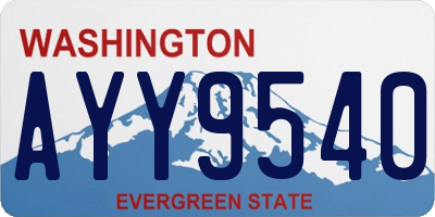 WA license plate AYY9540