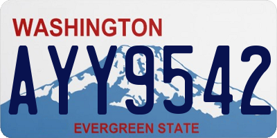 WA license plate AYY9542