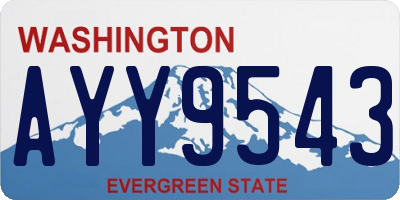 WA license plate AYY9543