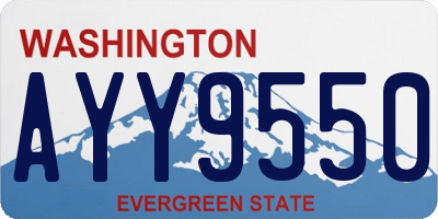 WA license plate AYY9550