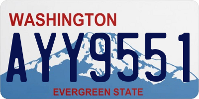 WA license plate AYY9551