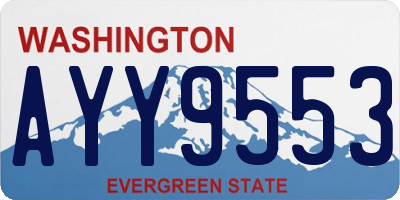 WA license plate AYY9553