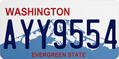 WA license plate AYY9554