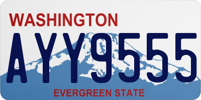 WA license plate AYY9555