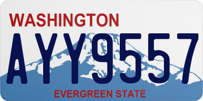 WA license plate AYY9557