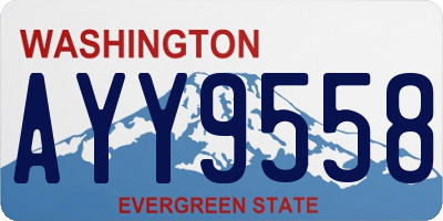 WA license plate AYY9558