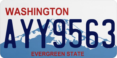 WA license plate AYY9563