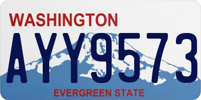 WA license plate AYY9573