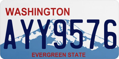 WA license plate AYY9576