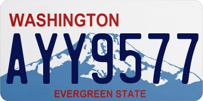 WA license plate AYY9577