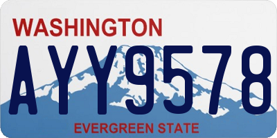 WA license plate AYY9578