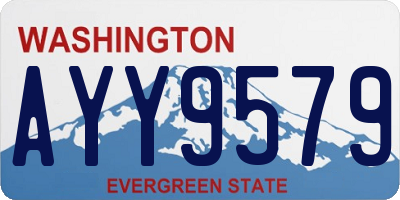 WA license plate AYY9579