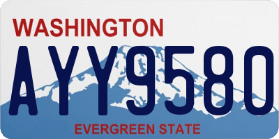 WA license plate AYY9580