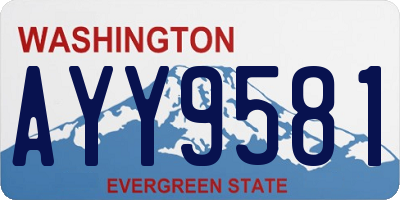 WA license plate AYY9581