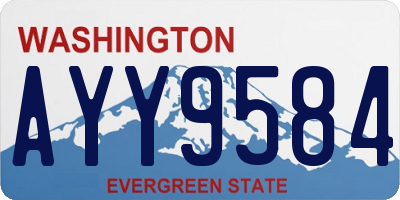 WA license plate AYY9584