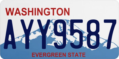 WA license plate AYY9587