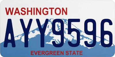 WA license plate AYY9596