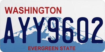 WA license plate AYY9602