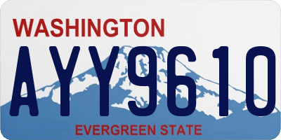 WA license plate AYY9610