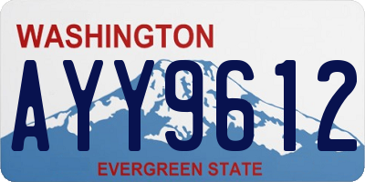 WA license plate AYY9612