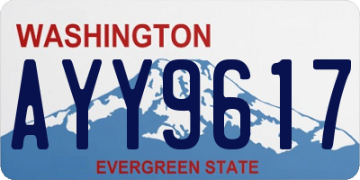 WA license plate AYY9617