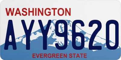 WA license plate AYY9620