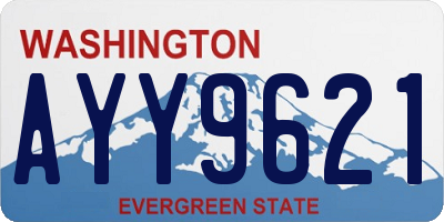 WA license plate AYY9621