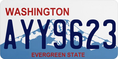 WA license plate AYY9623