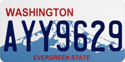 WA license plate AYY9629