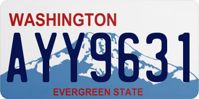 WA license plate AYY9631