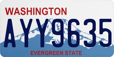 WA license plate AYY9635