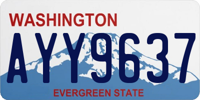 WA license plate AYY9637