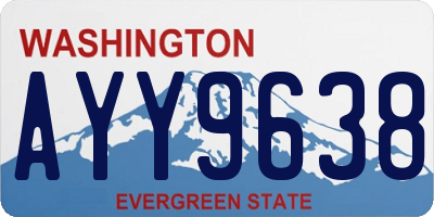WA license plate AYY9638