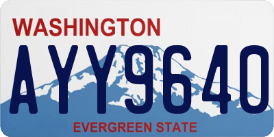 WA license plate AYY9640