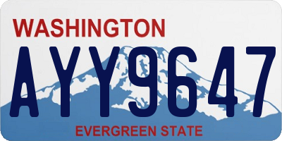WA license plate AYY9647