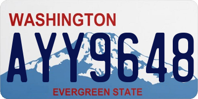 WA license plate AYY9648
