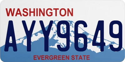 WA license plate AYY9649