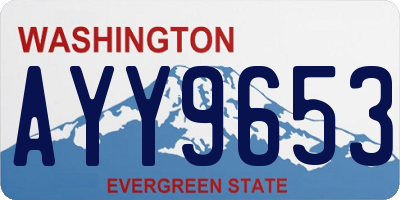 WA license plate AYY9653
