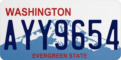 WA license plate AYY9654