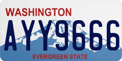 WA license plate AYY9666