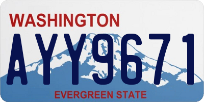 WA license plate AYY9671