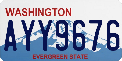 WA license plate AYY9676