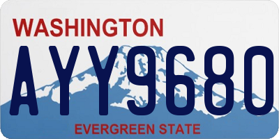 WA license plate AYY9680