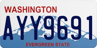 WA license plate AYY9691