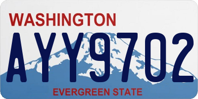 WA license plate AYY9702
