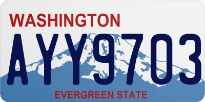 WA license plate AYY9703