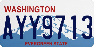 WA license plate AYY9713