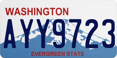 WA license plate AYY9723